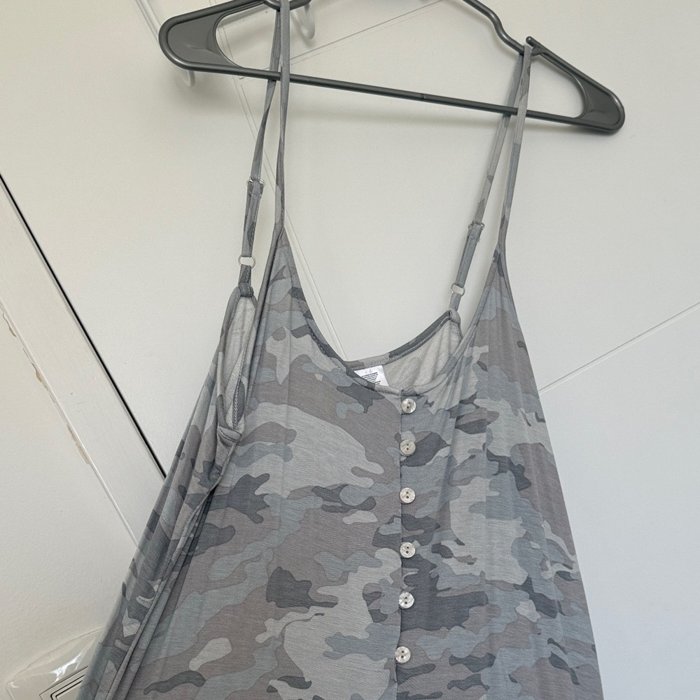 Gray Camouflage Jumpsuit
